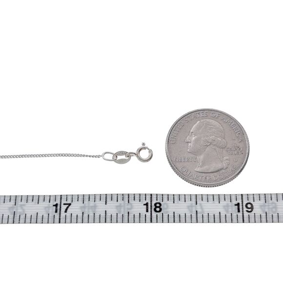 Vintage Sterling Silver 925 1.0mm Cuban Link Chain Necklace 18" - Picture 2 of 3